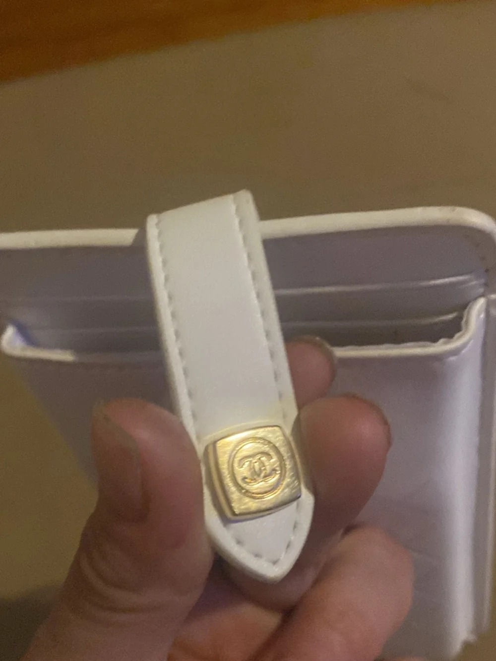 White Crossbody Phone Bag with Gold Chain
